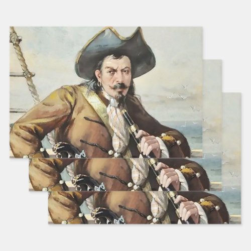 âœPortrait of a Pirateâ by Unknown Artist Wrapping Paper Sheets
