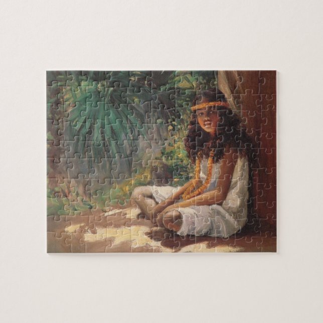 Portrait of a Polynesian Girl - Helen T. Dranga Jigsaw Puzzle (Horizontal)