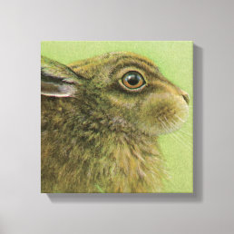 Portrait of a rabbit grazing boxed canvas print