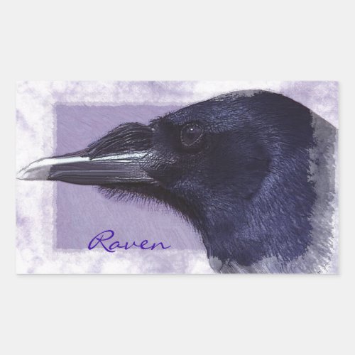 Portrait of a Raven Corvid_lovers Art Design Rectangular Sticker