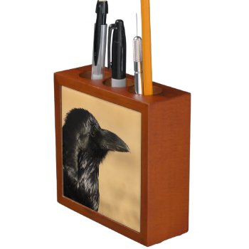 Portrait Of A Raven Pencil Holder by WorldDesign at Zazzle