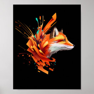 Portrait of a red fox poster