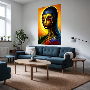 Portrait of a robotic alien   AI Art Poster