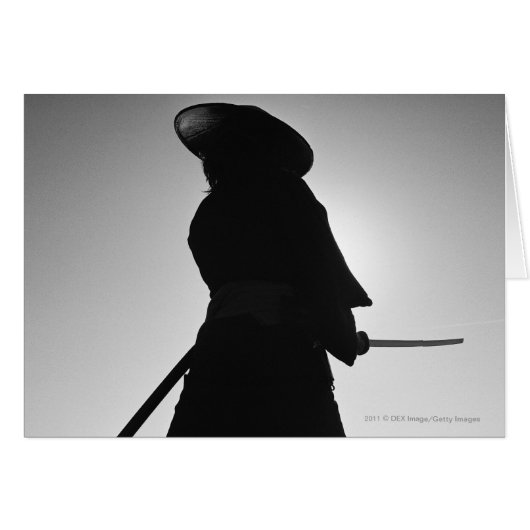 Portrait of a Samurai warrior holding a sword Cards (Front Horizontal)