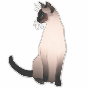 Portrait of a Seal Point Siamese Cat Sticker