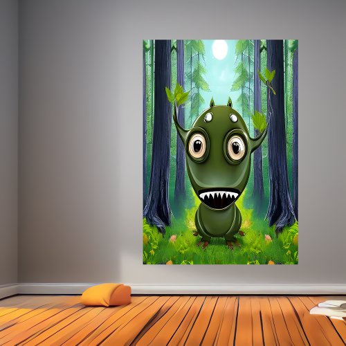 Portrait of a small fantasy beast  AI Art Poster