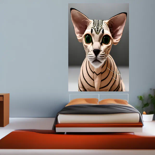 Portrait of a Sphynx cat | AI Art Poster | Zazzle