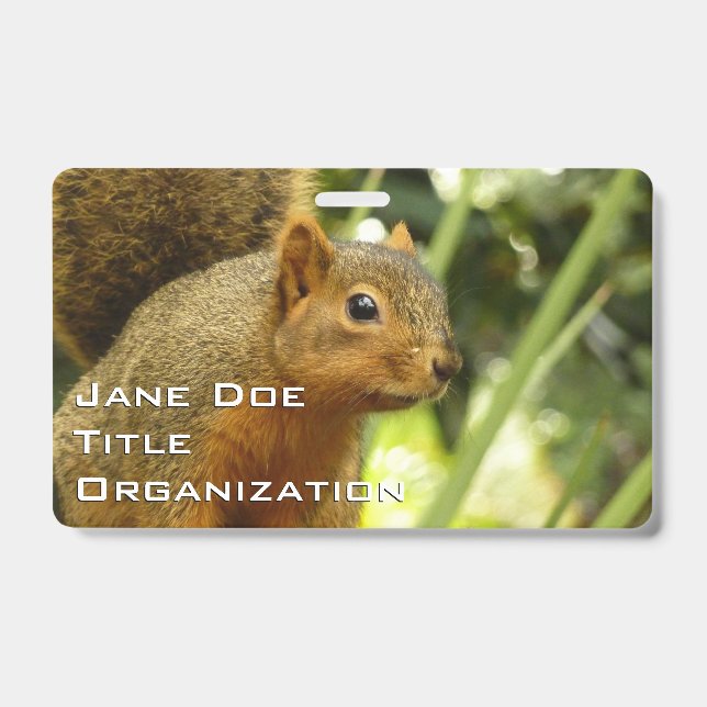 Portrait of a Squirrel Nature Animal Photography Badge (Front)