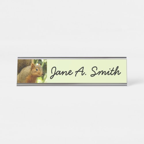 Portrait of a Squirrel Nature Animal Photography Desk Name Plate