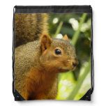 Portrait of a Squirrel Nature Animal Photography Drawstring Bag