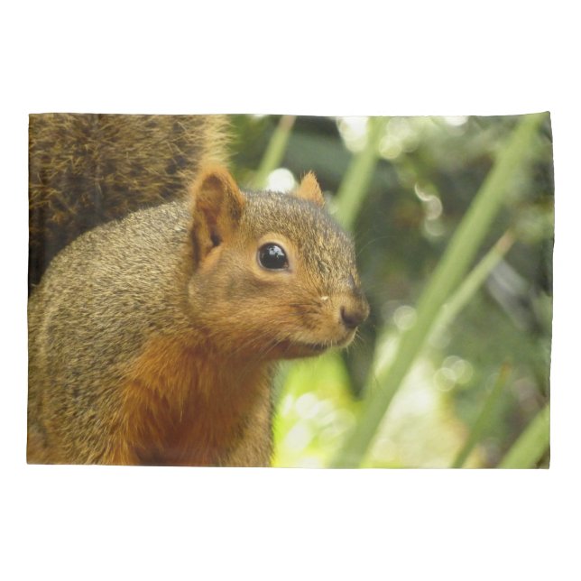 Portrait of a Squirrel Nature Animal Photography Pillow Case (Back)