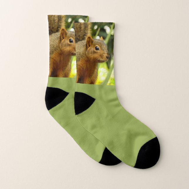 Portrait of a Squirrel Nature Animal Photography Socks (Pair)