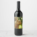 Portrait of a Squirrel Nature Animal Photography Wine Label