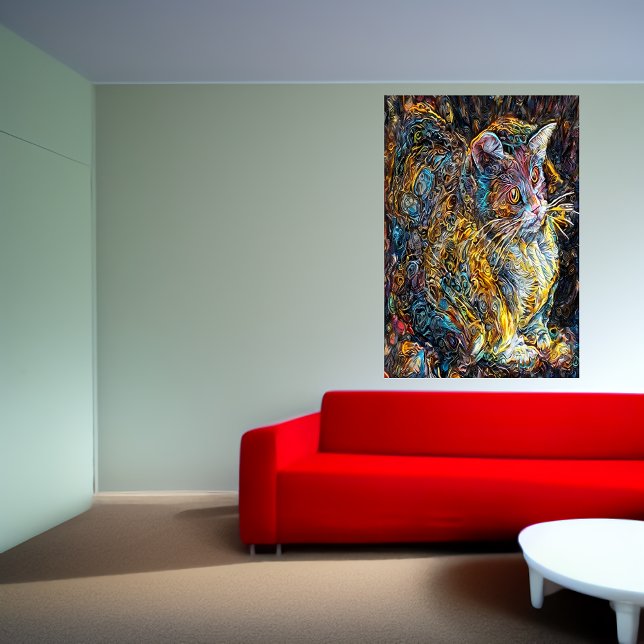 Portrait of a strange cat | AI Art  Poster (Creator Uploaded)