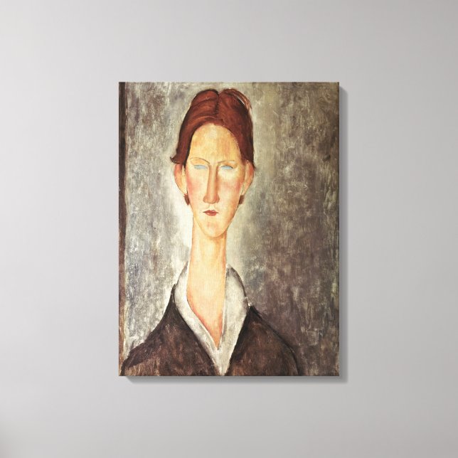 Portrait of a Student, c.1918-19 Canvas Print (Front)