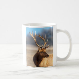 Portrait of a stunning bull elk coffee mug