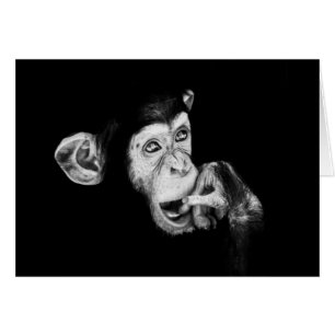 Portrait of a thinker Chimpanzee Cards