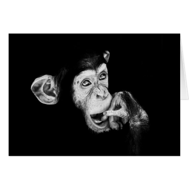Portrait of a thinker Chimpanzee Cards (Front Horizontal)
