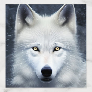 Portrait of a White Wolf on a Hill Cinematic 4K Envelope Liner