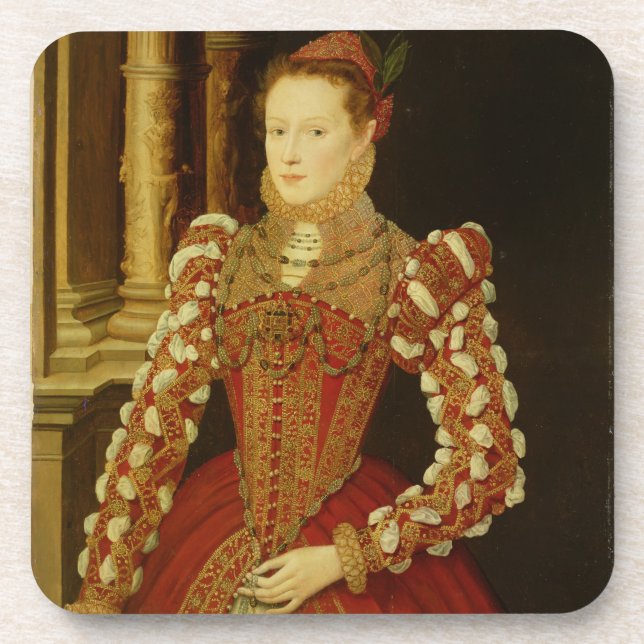 Portrait of a Woman, 1567 (oil on panel) Drink Coaster (Front)