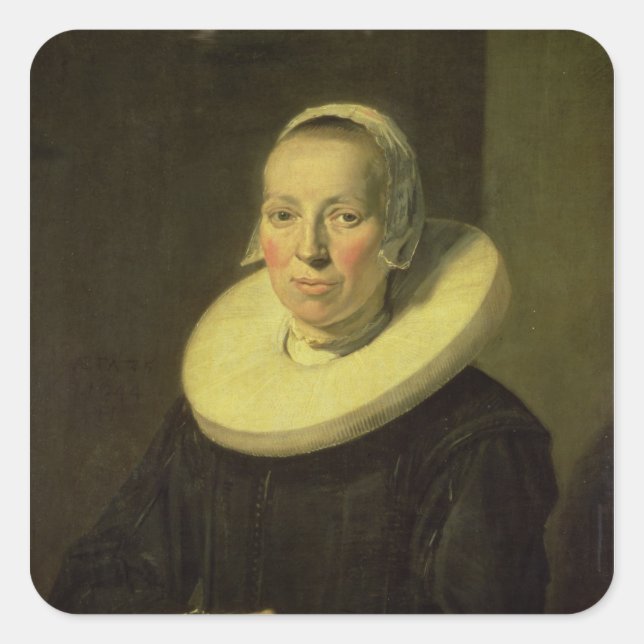 Portrait of a woman, 1644 square sticker (Front)