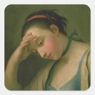 Portrait of a Woman 2 Square Sticker