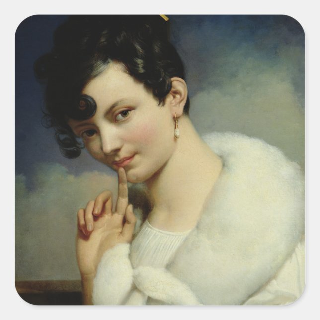 Portrait of a Woman 3 Square Sticker (Front)