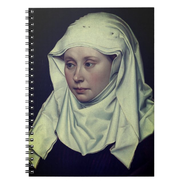 Portrait of a Woman - by Robert Campin (c. 1435) Notebook (Front)