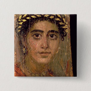 Portrait of a Woman, from Fayum, Romano-Egyptian, Pinback Button