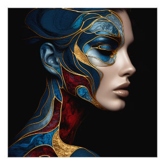 Portrait Of A Woman In Abstract Photo Print