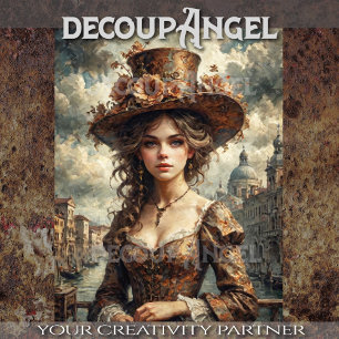 Portrait of a Woman in Venice - Decoupage - Tissue Paper