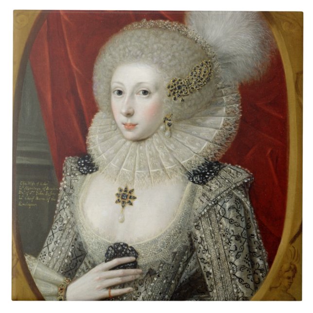 Portrait of a woman, possibly Frances Cotton, Lady Tile (Front)