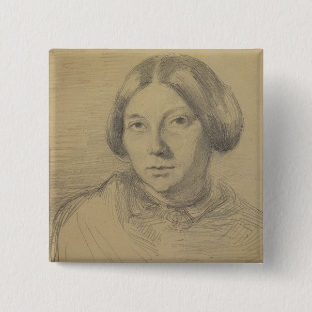 Portrait of a woman, possibly George Sand (1804-76 Button (Front)