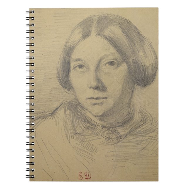Portrait of a woman, possibly George Sand (1804-76 Notebook (Front)