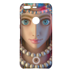 Portrait of a Woman with Gems, Pearls and Monogram Uncommon Google Pixel Case