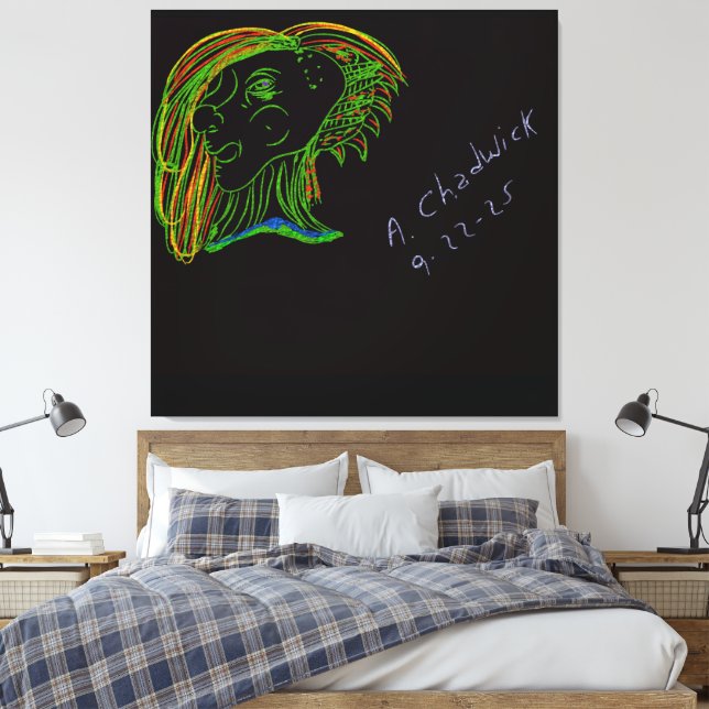 Portrait of a Wood Nymph  Canvas Print (Insitu(Bedroom))