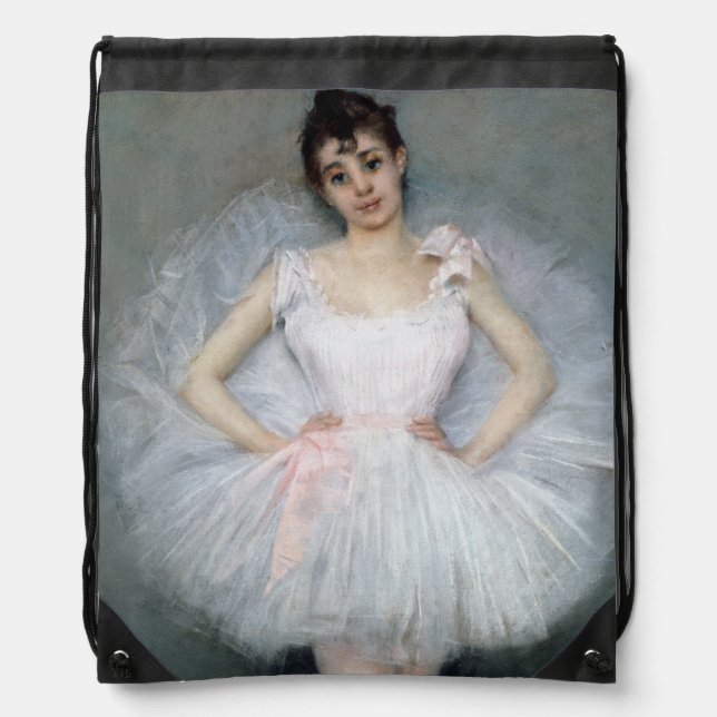 Portrait of a Young Ballerina Drawstring Bag (Front)