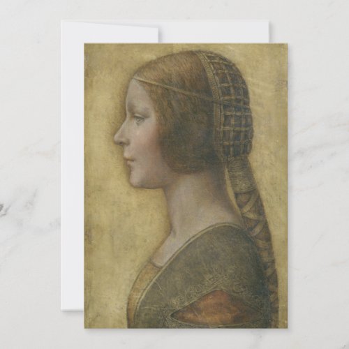 Portrait of a Young Fiancee by Leonardo da Vinci Personalized Announcement