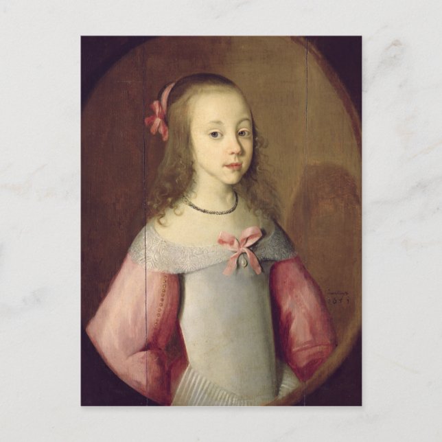 Portrait of a Young Girl, 1651 Postcard (Front)