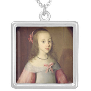 Portrait of a Young Girl, 1651 Silver Plated Necklace