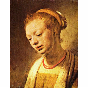 Portrait Of A Young Girl By Rembrandt Harmensz. Cutout