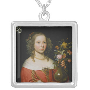 Portrait of a Young Girl Silver Plated Necklace