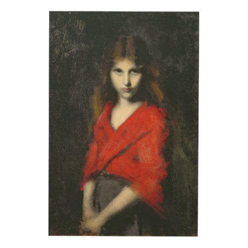 Portrait of a Young Girl The Shiverer Wood Wall Art
