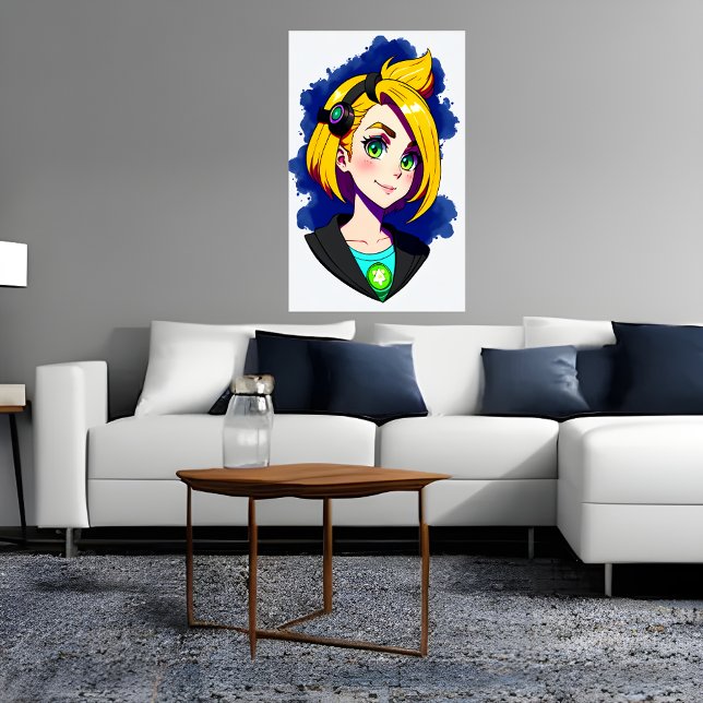 Portrait of a young lady blond hair | AI Art Poster (Creator Uploaded)