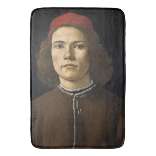 Portrait of a Young Man by Sandro Botticelli Bath Mat