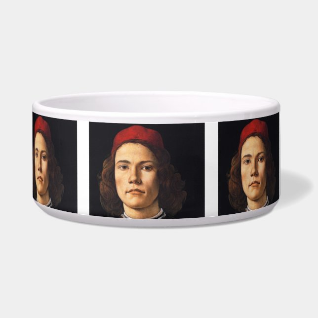 Portrait of a Young Man by Sandro Botticelli Bowl (Left)