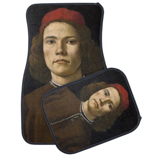 Portrait of a Young Man by Sandro Botticelli Car Floor Mat