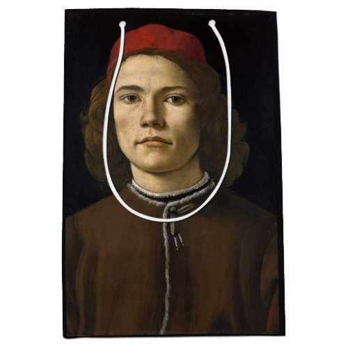 Portrait of a Young Man by Sandro Botticelli Medium Gift Bag
