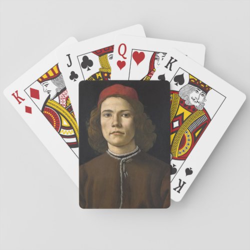 Portrait of a Young Man by Sandro Botticelli Playing Cards