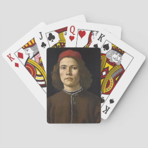 Portrait of a Young Man (by Sandro Botticelli) Poker Cards